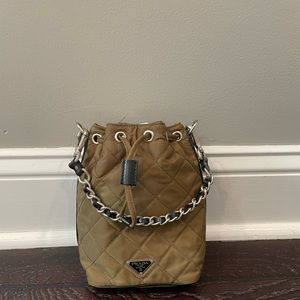 Prada Tan Quilted Mini Bag